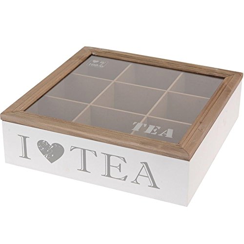Boite à Thé compartimentée I love Tea - 9 compa...