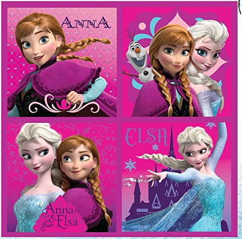 Lot de 4 Serviettes Magique Disney La Reine des...