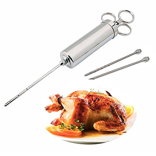 90 Points 90 points Kit viande injecteur en acier inoxydable, assaisonnement Injecteur à marinade professionnel avec 3 aiguilles, corps 2-oz Grande Capacité code EAN 6001628675919 