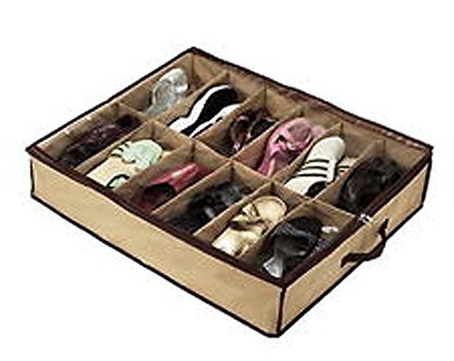 12 paires Tidy sous le lit Tissu chaussures sac...