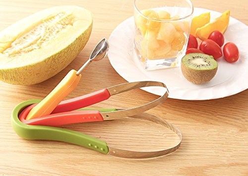 Beauty Kingdom 3 Coupe à Fruits Cutte Répartiteur de graines de Pelles évider Couteau Ballers Fruits slicercreative spirale en acier inoxydable + ABS code EAN 6010230623225 