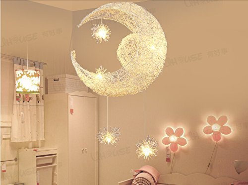 Egomall Lampe en aluminium Suspension de lune e...