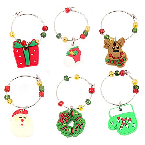 Verres à vin marquer anneau décorations de noël...