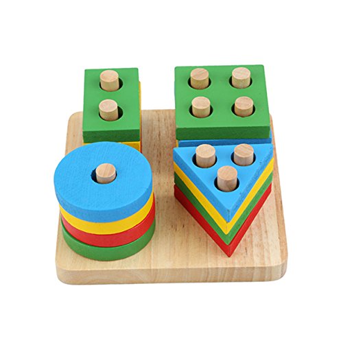 Bébé blocks en bois montessori geometric classi...