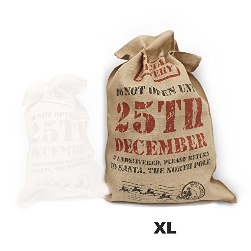 Grand Rustique Vintage Toile De Jute Père Noël ...