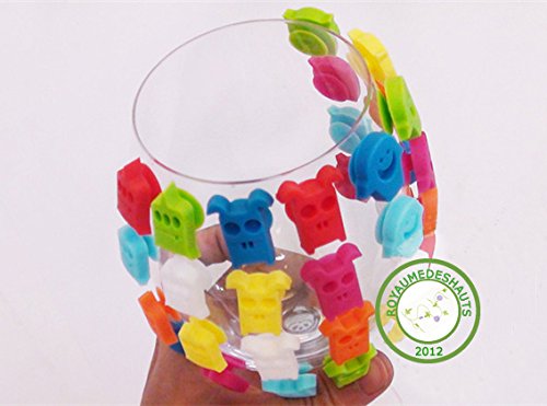 vacu vin Lot de 12 marques verres en silicone