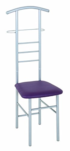 Valet en tube d'acier Coloris alu-mûre, Dim : L...