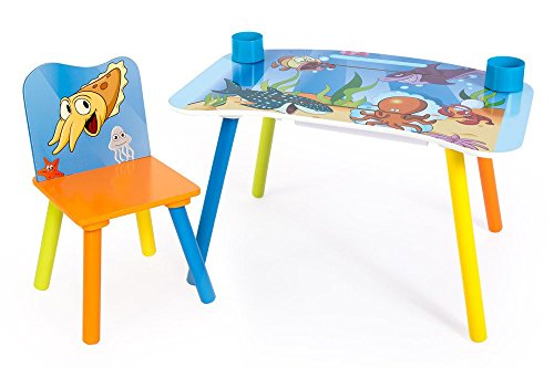 Ensemble table et chaise avec dossier enfant po...