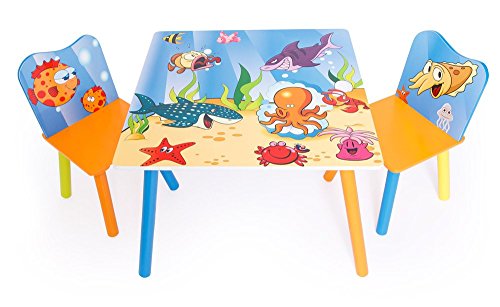 Ensemble table + 2 chaises enfant avec motif po...