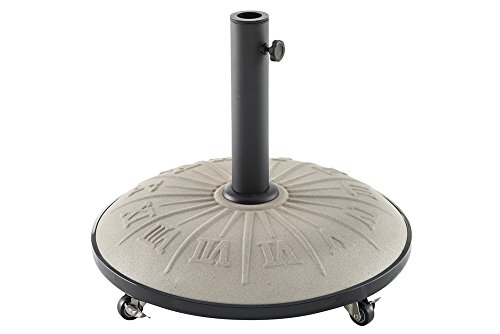 Pied de parasol Taupe en acier avec 4 roulettes, D50 cm / 25Kg -PEGANE- 6037657291714 PEGANE