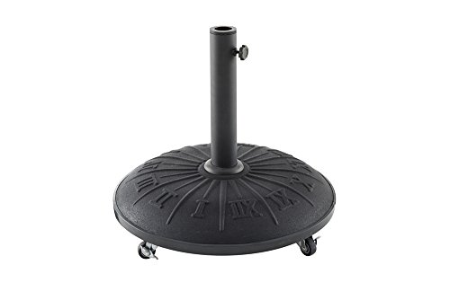 Pied de parasol Noir en acier avec 4 roulettes, D50 cm / 25Kg -PEGANE- 6037657291721 PEGANE