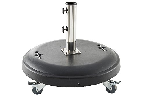 Pied de parasol en inox avec 4 roulettes, D60 x H45 cm / 50Kg -PEGANE- 6037657291738 PEGANE