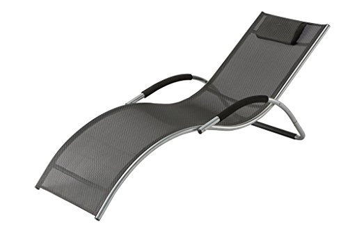 Transat Noir en Aluminium et texaline, 177 x 65...