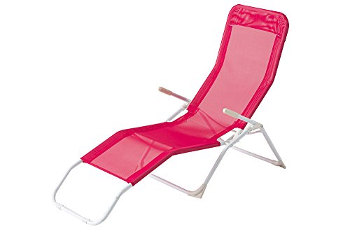 Transat pliante Framboise en Acier et texaline,...