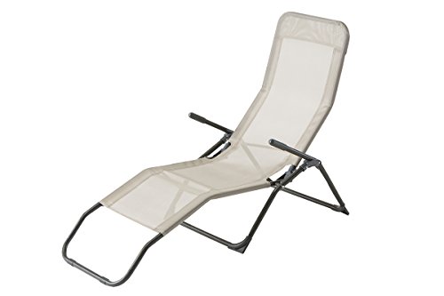 Transat pliante Gris en Acier et texaline, 144 ...