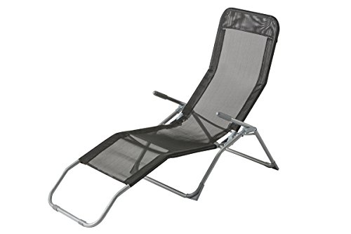 Transat pliante Noir en Acier et texaline, 144 ...