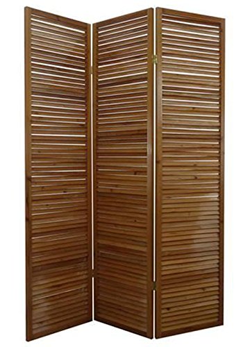 Paravent turbo bois brun de 3 pans, 132 x 175 x...