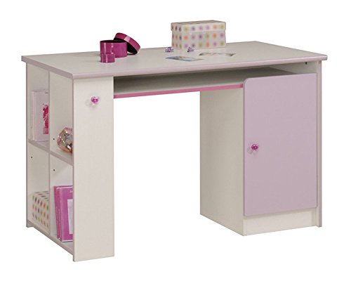 Bureau pour chambre Fille Blanche et Rose, L 12...