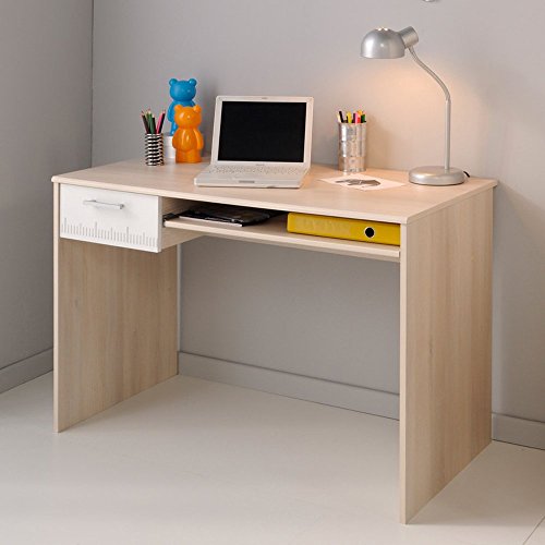 Bureau en bois avec tiroir et tablette coulissa...