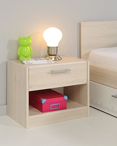 Chevet avec tiroir et niche en bois, L 44 x H 4...