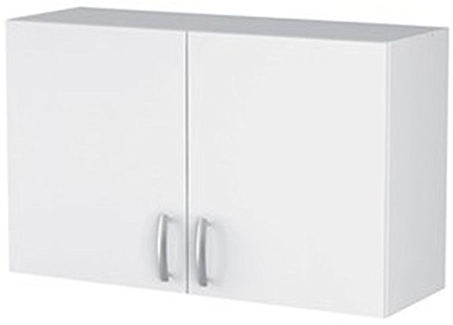 Meuble haut 2 portes coloris blanc, L100 x H60 ...