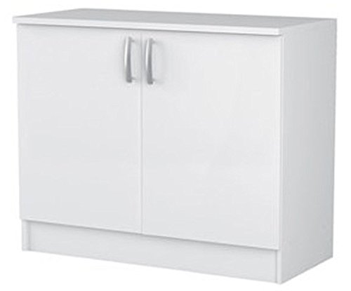 Meuble haut 2 portes coloris blanc, L100 x H84 ...