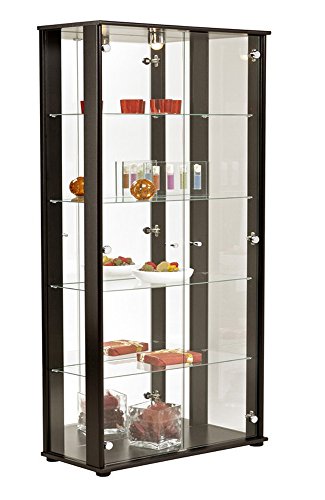 Vitrine avec spot inclus coloris café, H 177 x ...