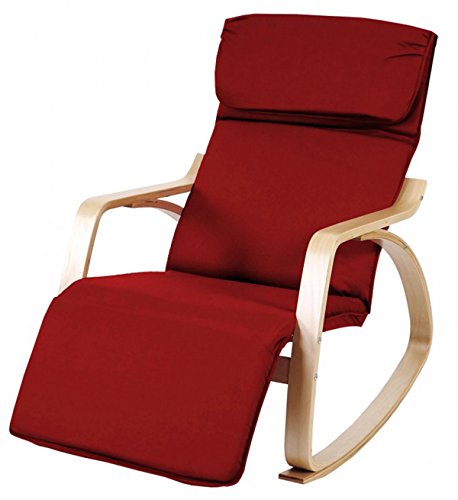 Chaise à bascule inclinable coloris rouge - Dim...