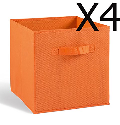 Lot de 4 tiroirs de rangement en tissu orange, ...