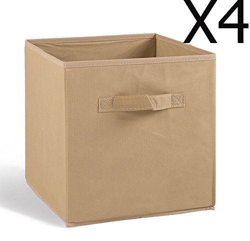 Lot de 4 tiroirs de rangement en tissu lin, 27x...