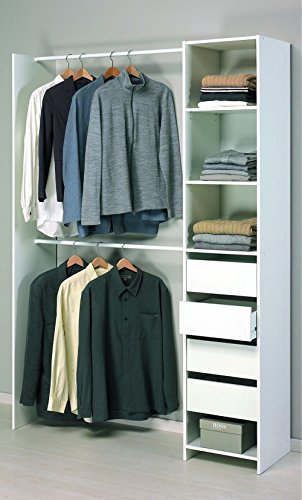 Kit placard-dressing 4 tiroirs + 2 rayons + 2 p...