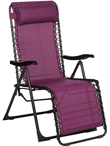 Fauteuil de relaxation coloris Prune en texalin...