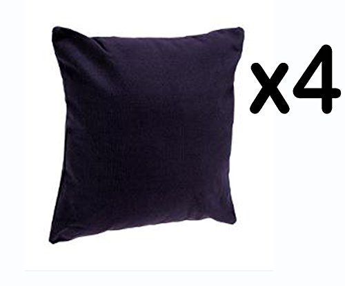 Lot de 4 coussins déhoussable coloris aubergine...