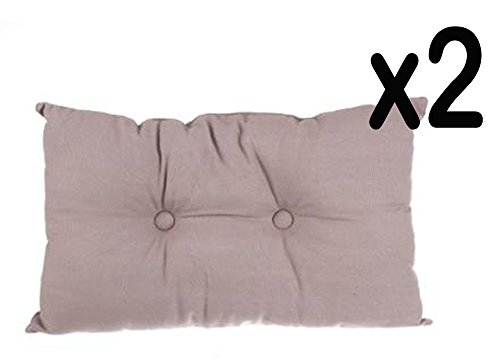 Lot de 2 coussins rectangulaires en coton et po...