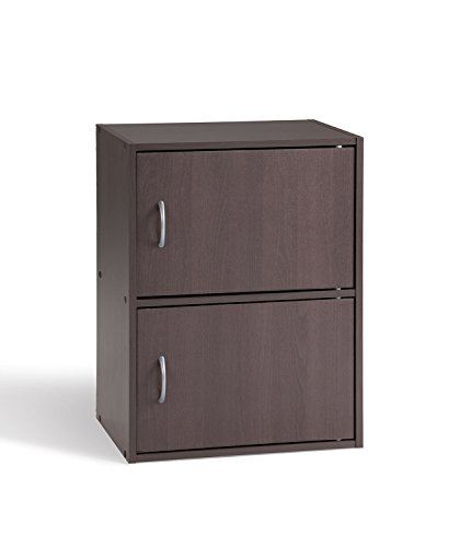 Etagère 2 Porte wengé en panneaux de particules...