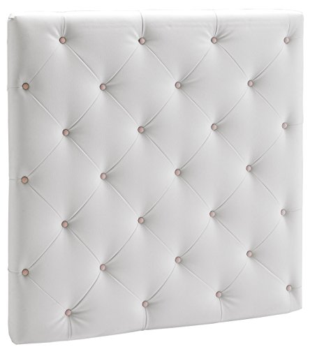 Tête de lit capitonnée, forme carrée coloris bl...