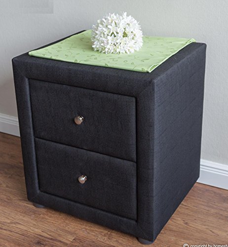 Table de chevet en tissu coloris noir - Dim : H...