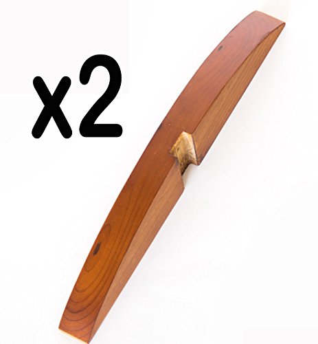 Lot de 2 pieds pour paravent en bois coloris br...