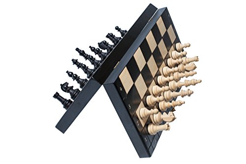Jeu d'échecs de voyage en bois noir magnetique ...