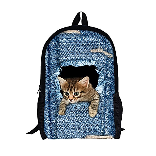 Moolecole Motifs joli chat/chien unisexe 3d daypack garçons sac à dos filles sacs modèles de dessin animé sac à dos de l'épaule de l'école occasionnel parfait pour l'école et voyage cat grande code EAN 6090427897073 