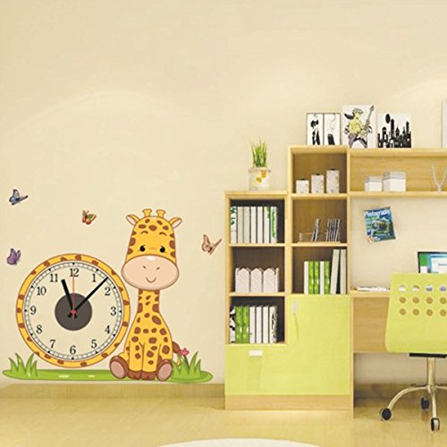 Art DIY Creative Giraffe Horloge murale Sticker...