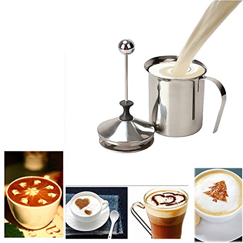 Continu Pot à lait en acier inoxydable pour le café, le café crème et la mousse de lait (200ml lait, à 400cc mousse de lait) code EAN 6121203247826 