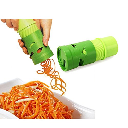 Tailcas Multifonctionnel spirale vegetable fruit slicer / twister grater / cutter slicer / coupe-legumes / coupe-fruits / râpe, outil / ustensile de cuisine rapide et facile - couleur: vert code EAN 6121203776500 