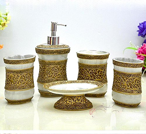 Salle de bain set de bain de résine avec cinq m...