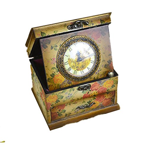 Bois Boîte à Bijoux Retro Vintage avec Bell Dou...