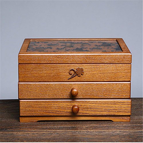 Bois Boîte à Bijoux Retro Floral Design Bijoux ...