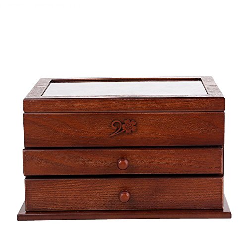 Bois Boîte à Bijoux Retro Floral Design Handcra...