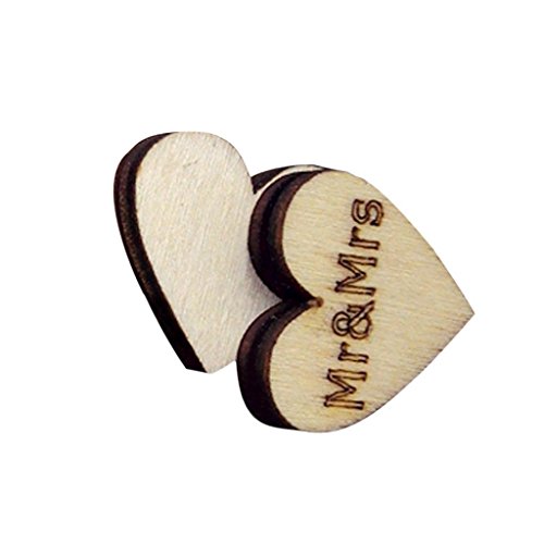 Lot de 50 bois cœur sculpté décoration de table...