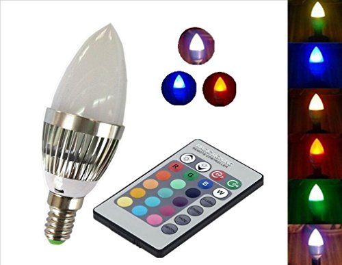 Bougie LED lampe E14 gradation lumiššres 7 coul...