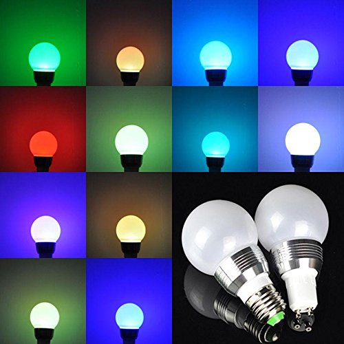 1 pièces RGB 3W E27 LED ampoule lumière colorée...